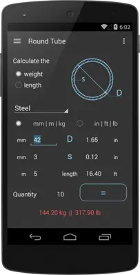 Metal Calculator android App screenshot 1